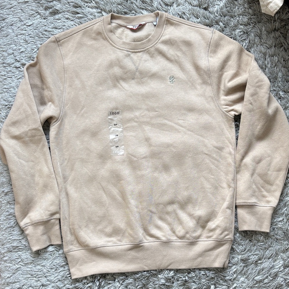 Izod Men's Crewneck Sweatshirt in Light Beige
